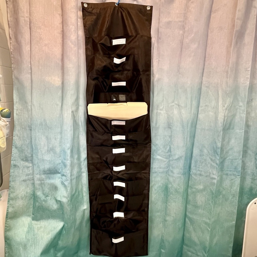 12 Pocket Hanging file folder Door Hanger 55in x 14in black